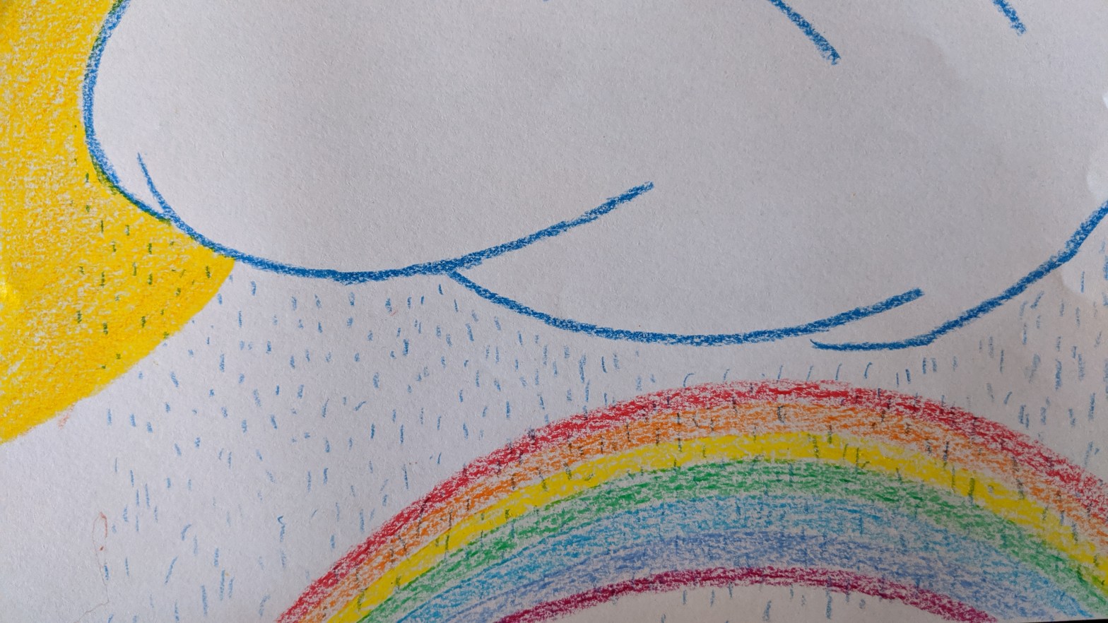 desenho infantil de sol, chuva e arco-iris